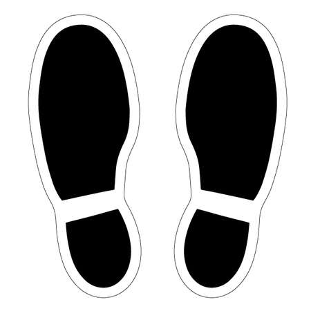 IDENTITY GROUP Cut-out Footprints, Black, 15", 8626BK 8626BK